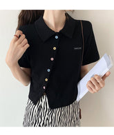 Short Sleeve Irregular Button Shirts